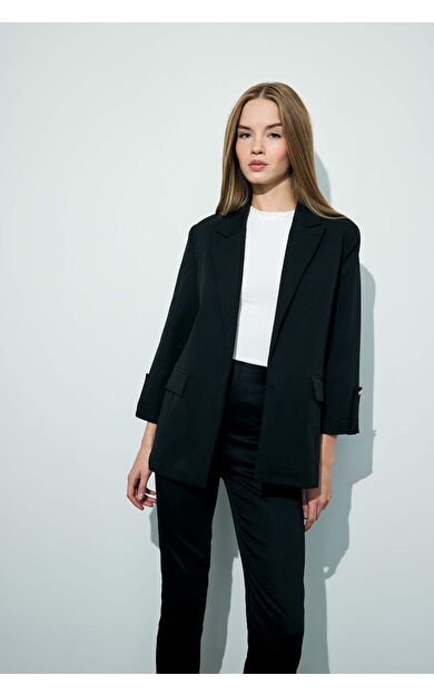 DeFacto Loose Fit Ceket Yaka Basic Blazer Ceket C3215AX25AUBK81