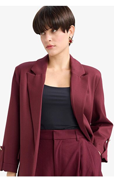 DeFacto Loose Fit Ceket Yaka Basic Blazer Ceket C3215AX25AUBR171