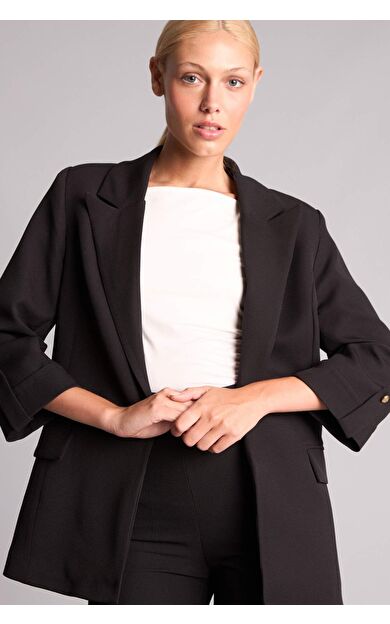 DeFacto Oversıze Basic Siyah Blazer Ceket