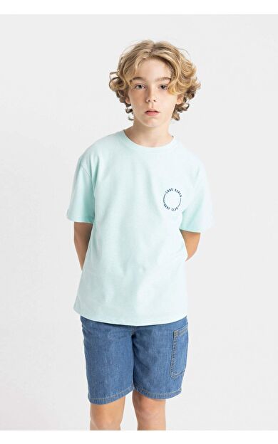 DeFactoFit Erkek Çocuk Regular Fit Bisiklet Yaka Baskılı Kısa Kollu Tişört C3301A824SMTR107