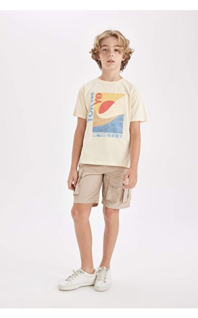 DeFacto Erkek Çocuk Kargo Fit Paraşüt Şort