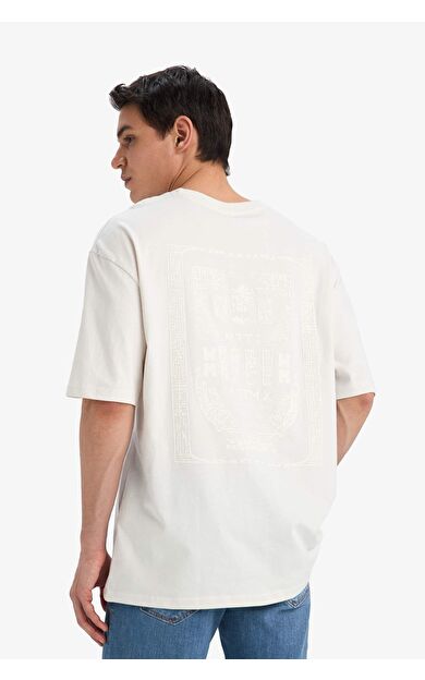 DeFacto Oversize Geniş Kalıp Bisiklet Yaka Kısa Kollu Tişört C3630AX25SPER98