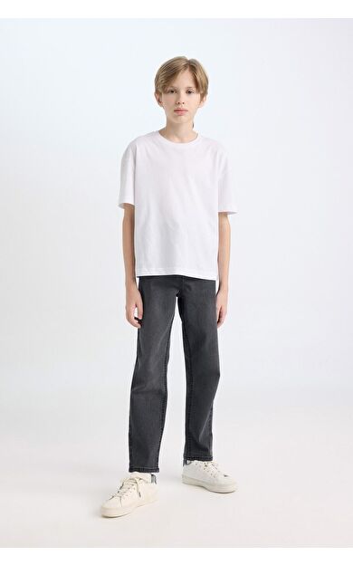 DeFacto Erkek Çocuk Loose Fit Düz Paça Cepli Jean Pantolon