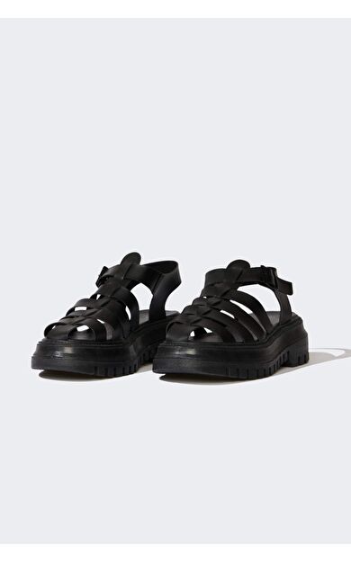 Kadın Yüksek Taban Suni Deri Sandalet