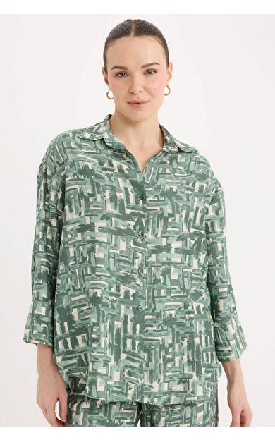 DeFacto Regular Fit Gömlek Yaka Uzun Kollu Gömlek C3818AX25SPGN158