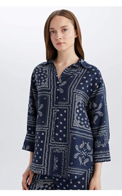 Regular Fit Gömlek Yaka Uzun Kollu Gömlek