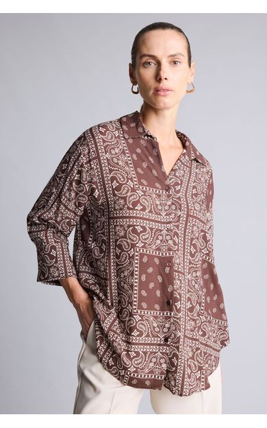 DeFacto Regular Fit Desenli Uzun Kollu Gömlek