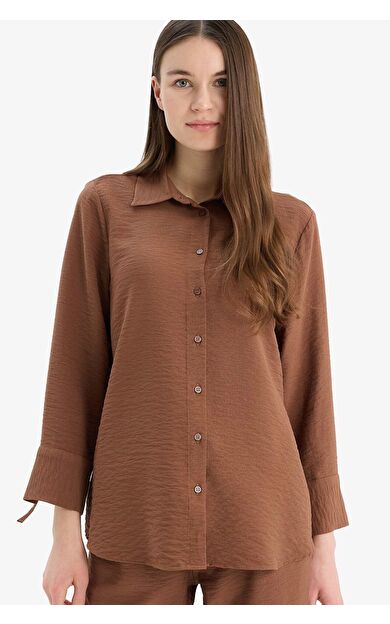 DeFacto Regular Fit Basic Düz Uzun Kollu Gömlek C3819AX25SPBN519