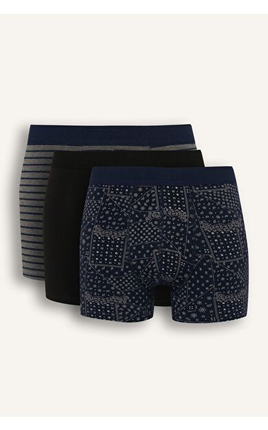 DeFacto Regular Fit Şal Desenli 3'lü Boxer