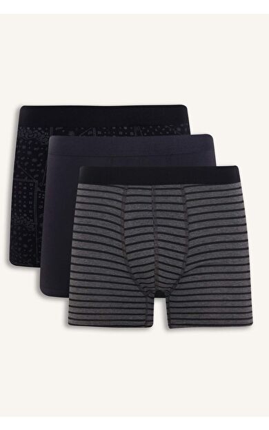 Regular Fıt Şal Desenli 3'lü Boxer