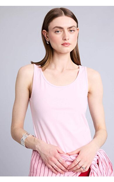 DeFacto Slım Fıt Basıc Düz Yuvarlak Yaka Atlet