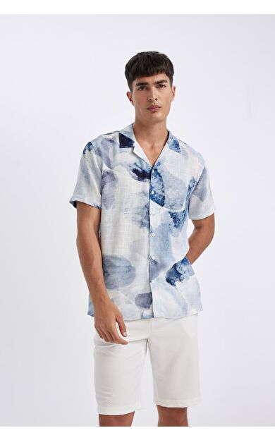 DeFacto Modern Fit Polo Yaka Kısa Kollu Gömlek
