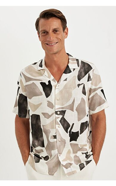DeFacto DeFactoFit Relax Fit Polo Yaka Kısa Kollu Gömlek C4119AX24SMKH500