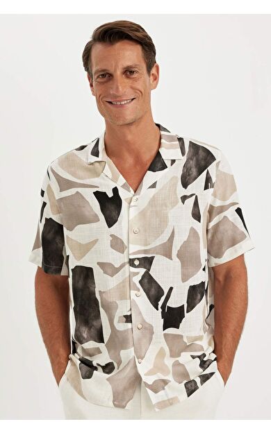 DeFacto DeFactoFit Relax Fit Polo Yaka Kısa Kollu Gömlek C4119AX24SMKH500