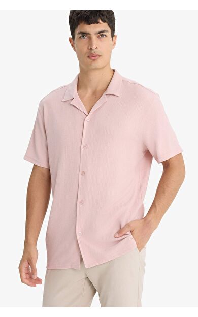 DeFacto Modern Fit Polo Yaka Penye Kısa Kollu Gömlek C4125AX25SMBR134