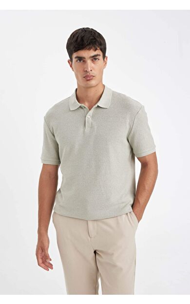 DeFacto Regular Fit Kısa Kollu Krep Polo Tişört