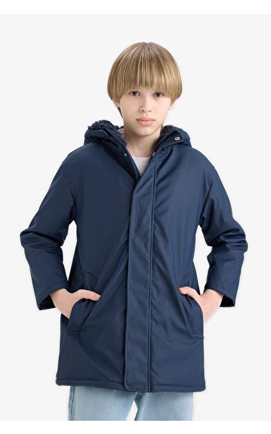 Erkek Çocuk Su İtici Kapüşonlu Pelüş Astar Yağmurluk