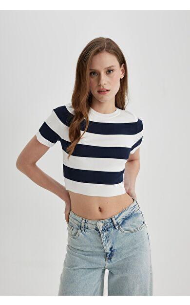 DeFacto Crop Bisiklet Yaka Kazak