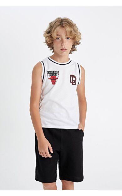 DeFacto DeFactoFit Erkek Çocuk NBA Chicago Bulls Bisiklet Yaka Atlet