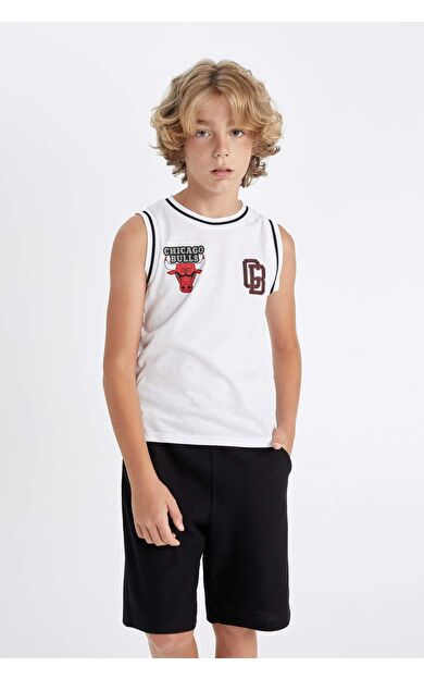 DeFacto DeFactoFit Erkek Çocuk NBA Chicago Bulls Bisiklet Yaka Atlet