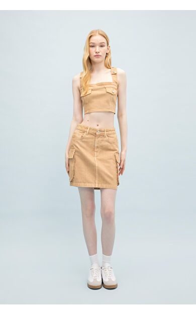 DeFacto DeFactoFit Coool Kargo Fit Gabardin Mini Etek