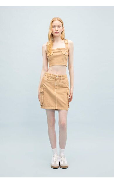 DeFacto DeFactoFit Coool Kargo Fit Gabardin Mini Etek