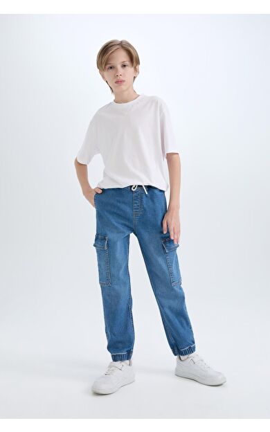 DeFacto Erkek Çocuk Kargo Fit Jean Pantolon C4514A824WNNM28