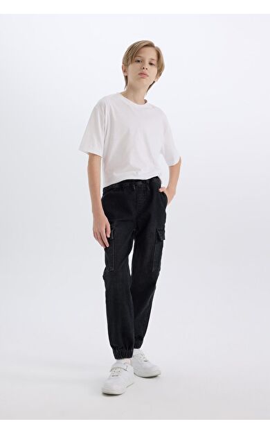 DeFacto Erkek Çocuk Kargo Fit Jean Pantolon C4514A824WNNM36