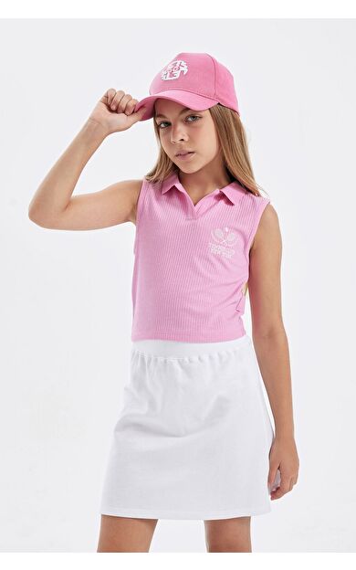 DeFacto DeFactoFit Kız Çocuk Polo Yaka Spor Baskılı Atlet C4715A824SMPN649