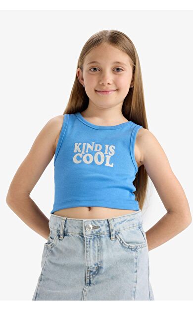 DeFacto Kız Çocuk Bisiklet Yaka Baskılı Atlet C4717A825SMBE277