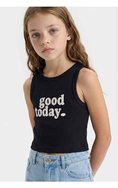 DeFacto Kız Çocuk Bisiklet Yaka Baskılı Atlet C4717A825SMNV263