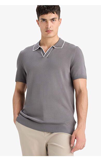 DeFacto Modern Fit Kısa Kollu Triko Polo Tişört C4984AX25SMGR431