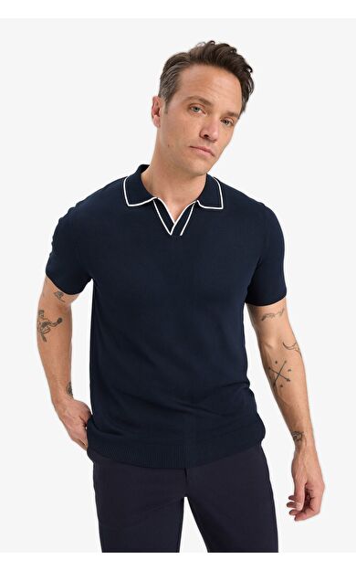DeFacto Modern Fit Kısa Kollu Triko Polo Tişört C4984AX25SMNV64