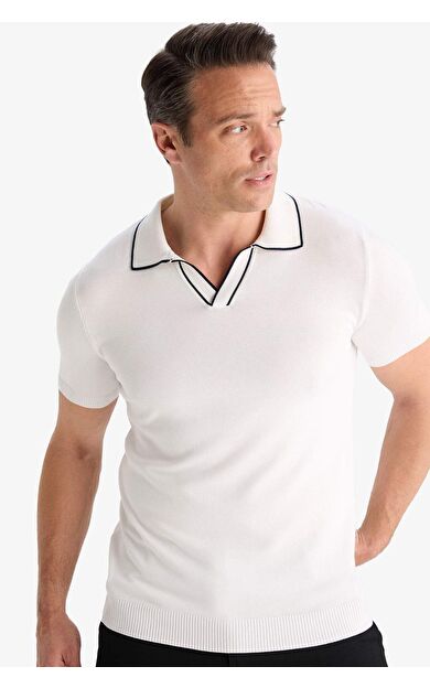 DeFacto Modern Fit Kısa Kollu Triko Polo Tişört C4984AX25SMWT32
