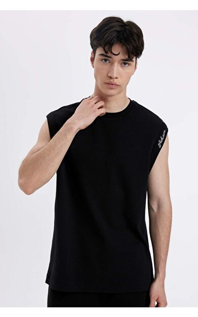 DeFactoFit Boxy Fit Baskılı Bisiklet Yaka Atlet C5040AX24HSBK81