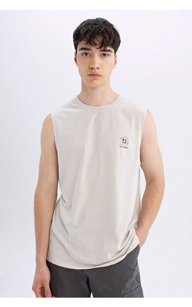 DeFactoFit Regular Fit Baskılı Bisiklet Yaka Atlet C5041AX24HSBG714