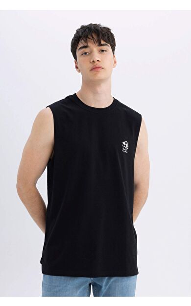 DeFactoFit Regular Fit Baskılı Bisiklet Yaka Atlet C5041AX24HSBK81