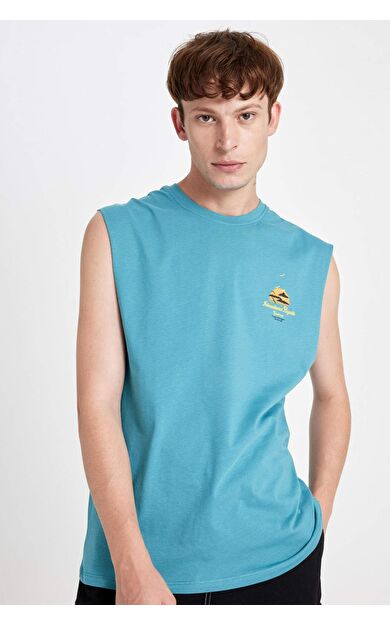 DeFactoFit Boxy Fit Baskılı Bisiklet Yaka Atlet C5047AX24HSBE533