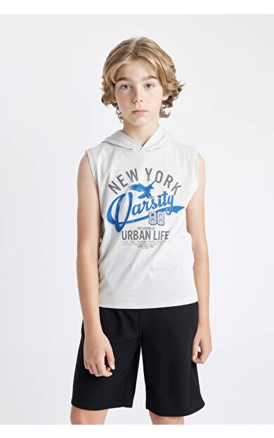 DeFactoFit Erkek Çocuk Kapüşonlu Baskılı Atlet C5103A824HSGR94