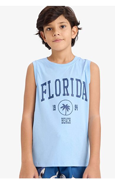 DeFactoFit Erkek Çocuk Bisiklet Yaka Baskılı Atlet C5110A824HSBE791