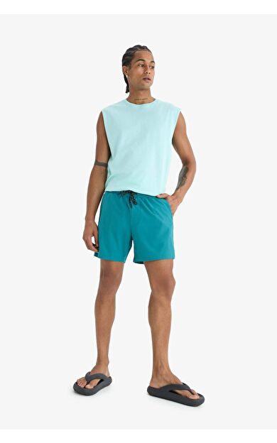 DeFactoFit Baskılı Esnek Dokulu Kısa Boy Sporcu Deniz Şortu C5138AX25HSGN194