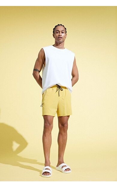 DeFactoFit Baskılı Esnek Dokulu Kısa Boy Sporcu Deniz Şortu C5138AX25HSYL468