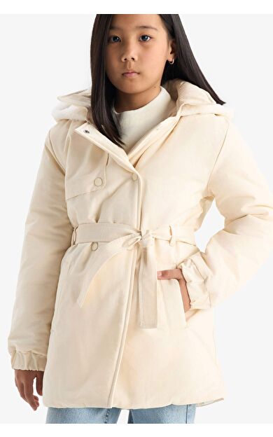 Kız Çocuk Su İtici Kapüşonlu Yağmurluk