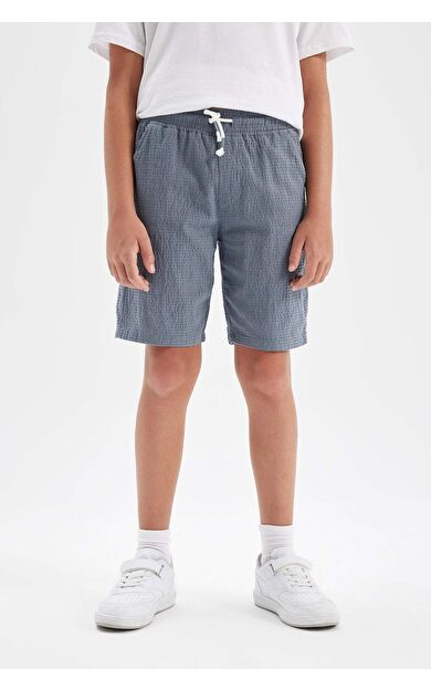 DeFactoFit Erkek Çocuk Gofre Dokulu Şort