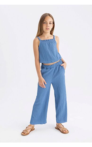 DeFacto Kız Çocuk Wide Leg Bürümcük Pantolon C5372A824SMBE422