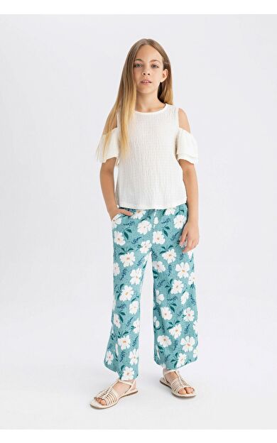 DeFacto Kız Çocuk Wide Leg Bürümcük Pantolon C5373A824SMGN1242