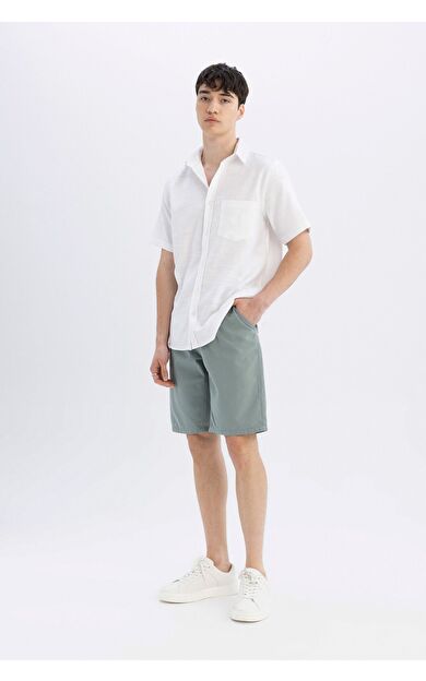 DeFacto DeFactoFit Regular Fit Düz Paça Gabardin Bermuda C5397AX24SMGN1129