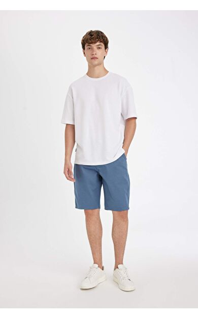 DeFacto Regular Fit Düz Paça Gabardin Bermuda C5397AX24SMIN242