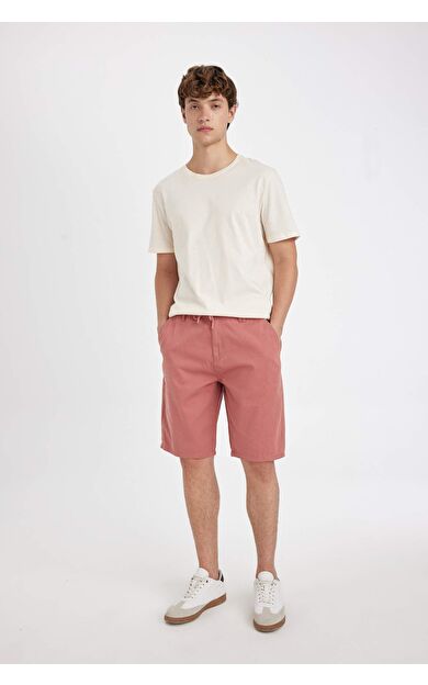 DeFacto Regular Fit Düz Paça Gabardin Bermuda C5397AX24SMOG350