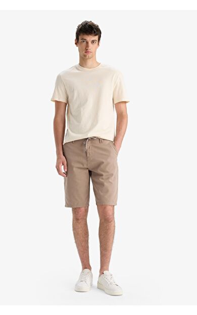 DeFacto Regular Fit Düz Paça Gabardin Bermuda C5397AX25SMBG73